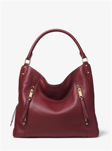 Evie Large Pebbled Leather Shoulder Bag 